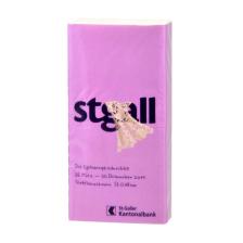 Papiertaschentuecher mit Logo St. Gall rundum nach Euroskala auf der Folie gedruckt